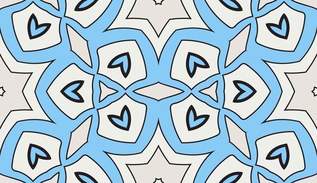 Abstrakt farverigt krusedulleblomst sømløst mønster. Geometrisk blomsterbaggrund. Mosaik, flise