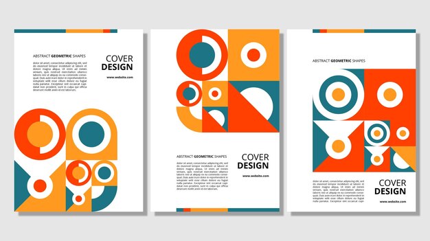 Abstrakt fladt geometrisk formcoverdesign