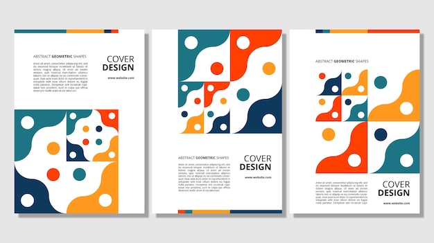Abstrakt fladt geometrisk formcoverdesign