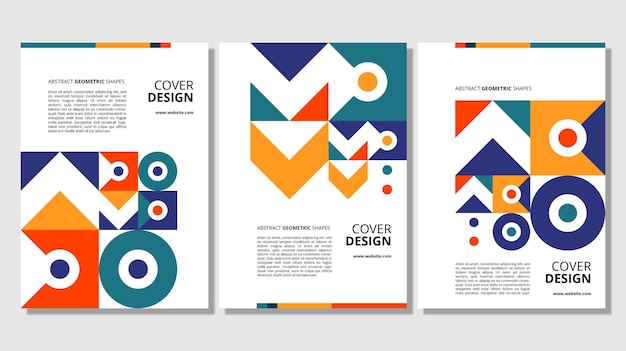 Abstrakt fladt geometrisk formcoverdesign
