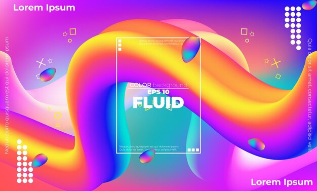 Abstrakt flydende bølgemønster i neonfarvet flydende gradientbaggrund med moderne geometrisk dynamisk stil. Velegnet til wallpaper, bannerbaggrund, kort, bogillustration og landingsside.