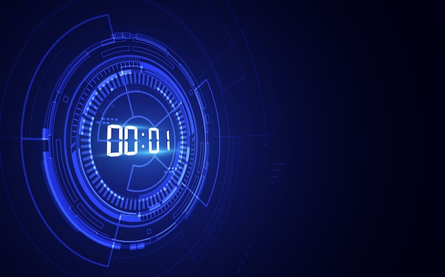 Abstrakt futuristisk teknologi-baggrund med digitalt nummer-timer-koncept og nedtælling