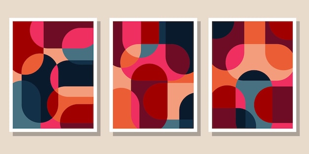 Abstrakt geometrisk Bauhaus-mønster baggrundsvektorcirkel