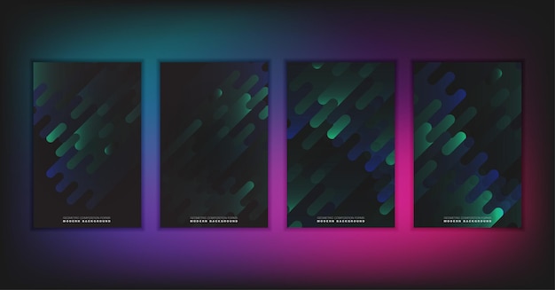 Abstrakt geometrisk komposition skaber en moderne baggrund med dekorative trekanter og mønstre. Vektorillustrationssæt.