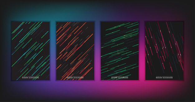 Abstrakt geometrisk komposition skaber en moderne baggrund med dekorative trekanter og mønstre. Vektorillustrationssæt.