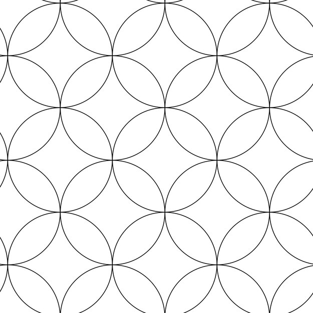 Abstrakt geometrisk mønster med cirkler striber linjer Sømløs vektorbaggrund Hvidt og sort ornament Moderne retikuleret grafisk design