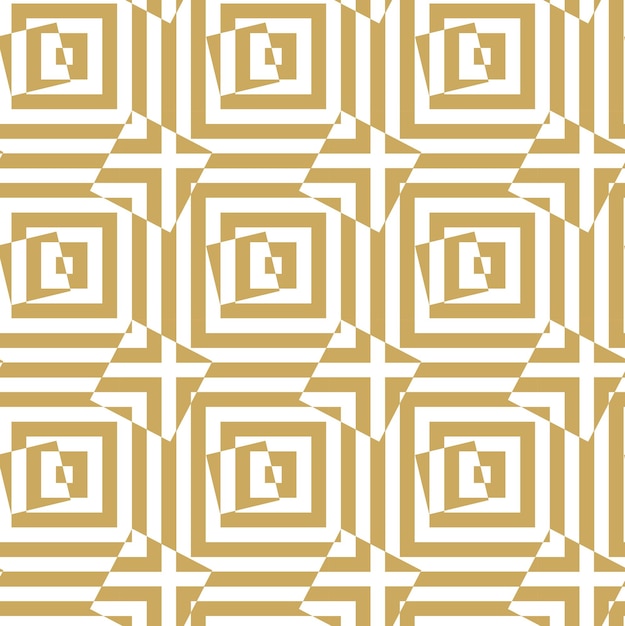 Abstrakt geometrisk mønster med kryds, striber og linjer. Sømløs baggrund. Hvidt og gyldent ornament