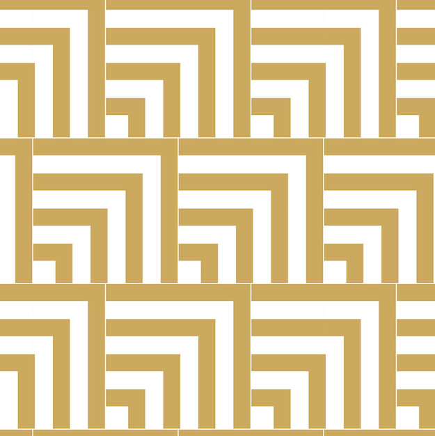 Abstrakt geometrisk mønster med kvadrater striber linjer Sømløs baggrund Hvidt og guldfarvet ornament