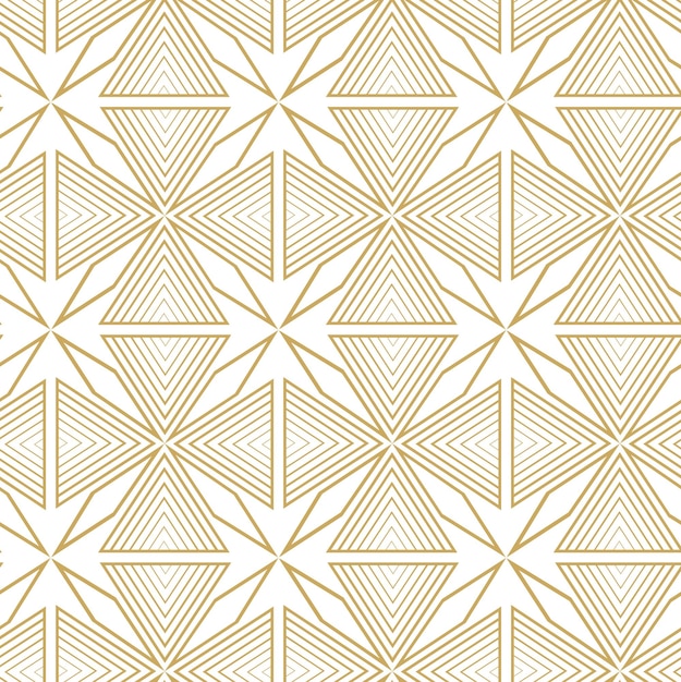 Abstrakt geometrisk mønster med striber. Sømløs baggrund. Hvidt og gyldent blomsterornament