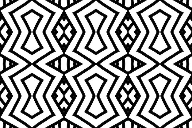 Abstrakt geometrisk mønster. Sømløs vektorbaggrund. Sort og hvid ornament.