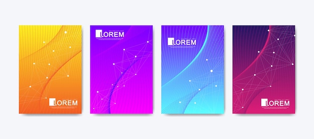 Abstrakt geometrisk mönsterbakgrund med linjetextur. Modern färgglad abstrakt lutningsmönsterbakgrund för affischomslagsdesign, webbbroschyr, flygblad, flyer, banner. Vågformade ljusa lutningar
