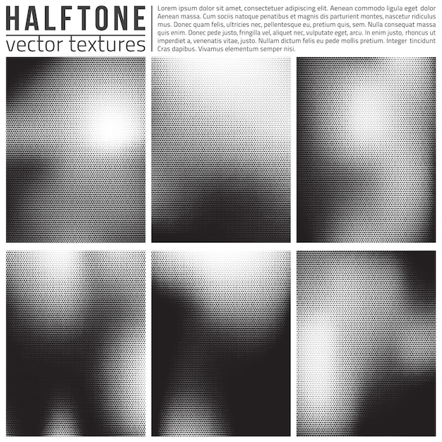 Abstrakt Halftone Teksturer Vektor Sæt