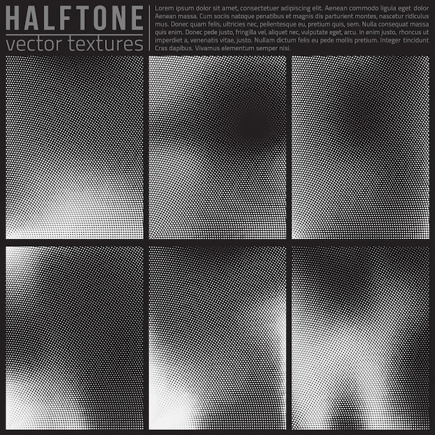 Abstrakt Halftone Teksturer Vektor Sæt