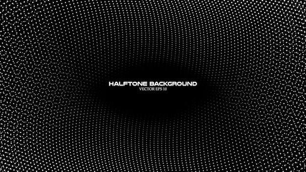 Abstrakt halvtonebølgemønster på sort baggrund til baggrund eller wallpaper