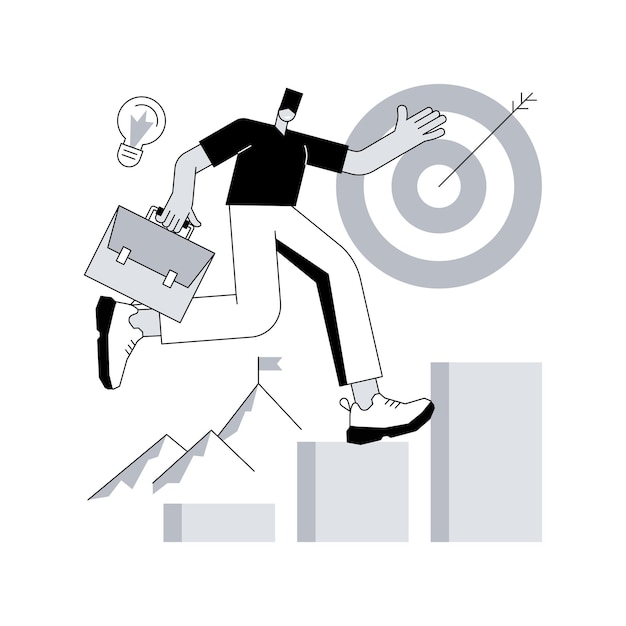 Abstrakt konceptvektorillustration af forretningsambitioner
