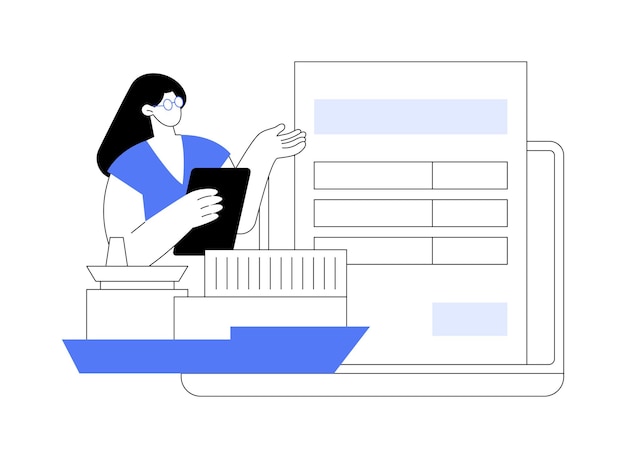 Abstrakt konceptvektorillustration af toldbehandling