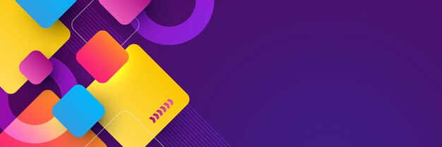 Abstrakt lilla farverigt banner baggrund Farvegradient abstrakt baggrund med dynamisk bølgelinjeeffekt Vektor abstrakt grafisk design banner mønster baggrund web skabelon