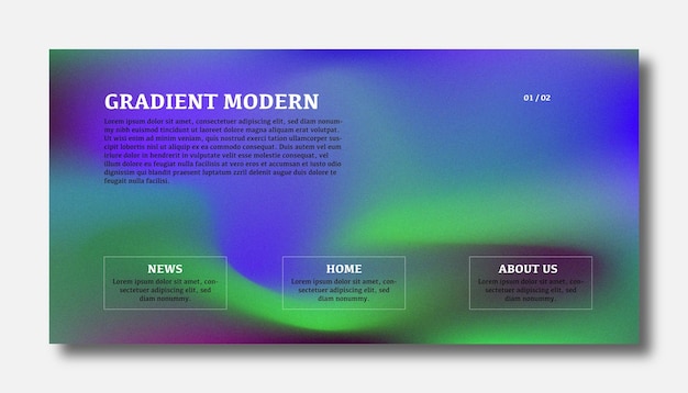 Abstrakt modern bakgrund med färggradient, oskärpa och filmkornstexturmall med en elegant