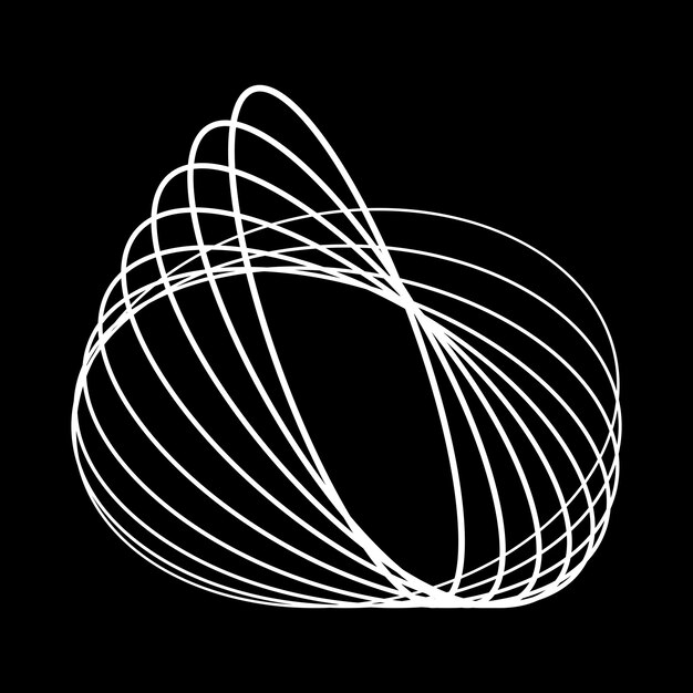 Abstrakt ovala linjer bakgrund med geometriska cirklar. Vektor roterande ellips Linje Design.