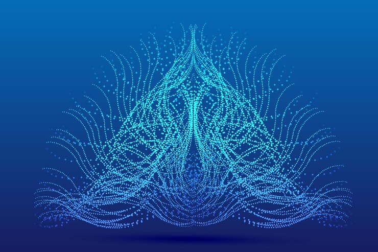 Vektor abstrakt partikel linje grafik teknologi vektor plakat baggrund