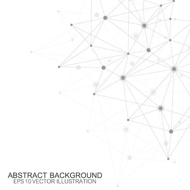Abstrakt polygonal bakgrund med sammanlänkade linjer och punkter