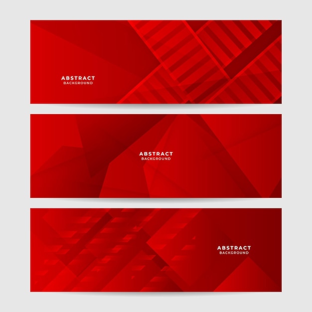 Abstrakt röd banner bakgrundsdesign mall vektor illustration med 3D överlappningslager och geometriska vågformer polygonal abstrakt bakgrundsstruktur reklam layout och webbsida