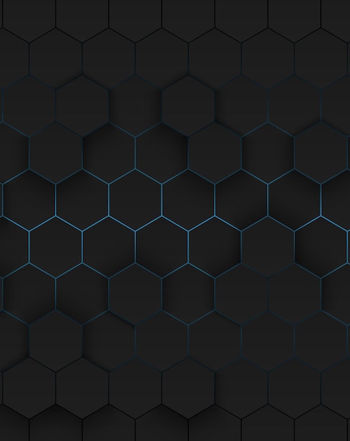 Abstrakt sekskantet baggrund. Futuristisk teknologi koncept. 3d vektorillustration. Hex geometrimønster. Kulstofceller.
