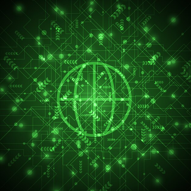 Abstrakt sfæreform af globalt netværk for fremtidens baggrund