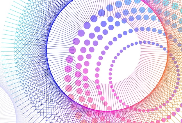 Abstrakt spiralformet regnbuedesignelement på hvid baggrund af snoede linjer. Vektorillustration eps 10 Farverige bølger med linjer, der er skabt vha. Blend Tool. Skabeloner til præsentation til mange formål