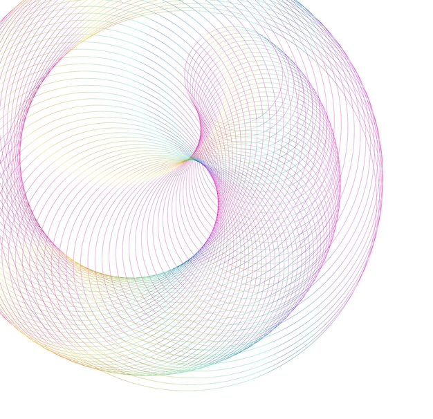Abstrakt spiralformet regnbuedesignelement på hvid baggrund af snoede linjer. Vektorillustration eps 10. Gyldent snit, traditionelle proportioner, vektorikon, Fibonacci-spiral til elegante visitkort