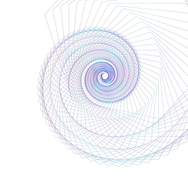 Abstrakt spiralformet regnbuedesignelement på hvid baggrund af snoede linjer. Vektorillustration eps 10. Gyldent snit, traditionelle proportioner, vektorikon, Fibonacci-spiral til elegante visitkort