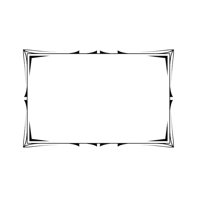 Abstrakt svart enkel linje rektangulär ram klotter kontur element vektor design stil sketch