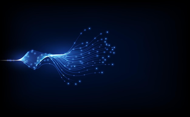 Abstrakt teknologi chip processor baggrund printkort og html kode, illustration blå teknologi baggrund vektor.
