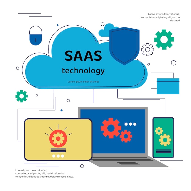 Abstrakt teknologi saas illustration