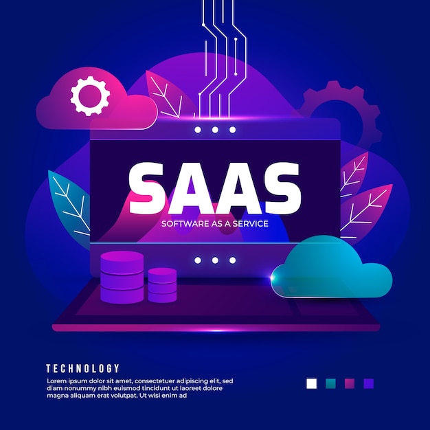 Abstrakt teknologi saas illustration
