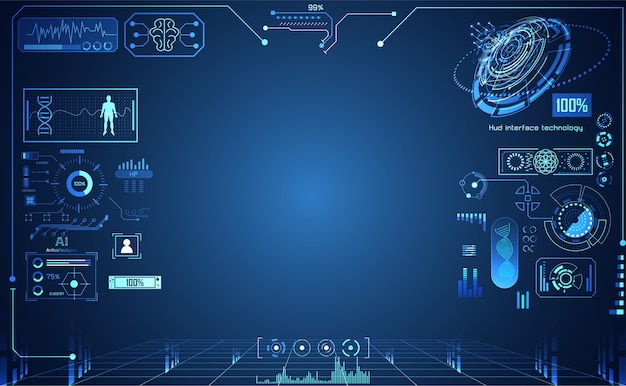 Abstrakt teknologi, UI, futuristisk