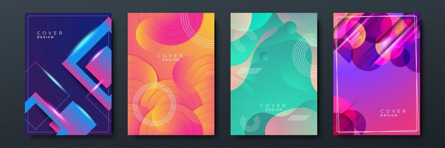 Abstrakt trendig gradient med flytande geometriskt mönster, bakgrundstextur för design av affischomslag. Minimal färggradient för mall för banners. Modern vektorvågform för broschyr