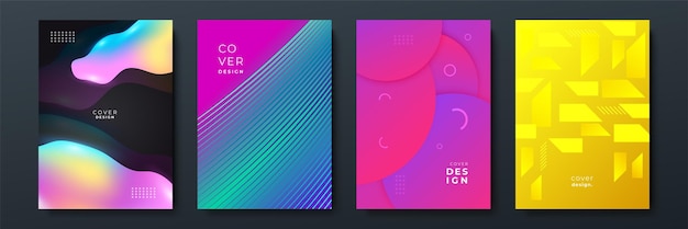 Abstrakt trendig gradient med flytande geometriskt mönster, bakgrundstextur för design av affischomslag. Minimal färggradient för mall för banners. Modern vektorvågform för broschyr