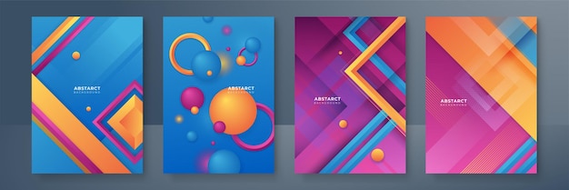 Abstrakt trendig lutning, flödande geometrisk mönsterbakgrundstextur för affischomslagsdesign. Minimal färggradient banner mall. Modern vektorvågform för broschyr och mall för sociala medier