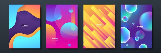 Abstrakt, trendy gradient med flydende geometrisk mønster, baggrundstekstur til plakatdesign. Minimal farvegradient bannerskabelon. Moderne vektorbølgeform til brochure