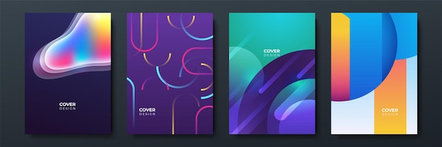 Abstrakt, trendy gradient med flydende geometrisk mønster, baggrundstekstur til plakatdesign. Minimal farvegradient bannerskabelon. Moderne vektorbølgeform til brochure