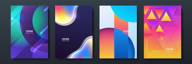 Abstrakt, trendy gradient med flydende geometrisk mønster, baggrundstekstur til plakatdesign. Minimal farvegradient bannerskabelon. Moderne vektorbølgeform til brochure
