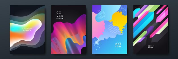 Abstrakt, trendy gradient med flydende geometrisk mønster, baggrundstekstur til plakatdesign. Minimal farvegradient bannerskabelon. Moderne vektorbølgeform til brochure