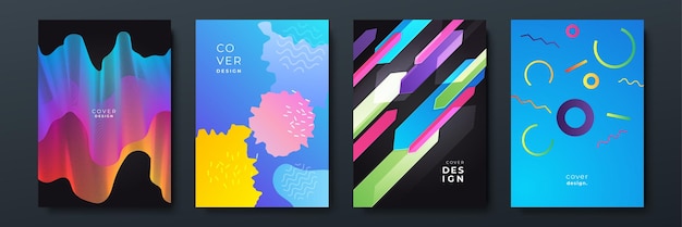 Abstrakt, trendy gradient med flydende geometrisk mønster, baggrundstekstur til plakatdesign. Minimal farvegradient bannerskabelon. Moderne vektorbølgeform til brochure