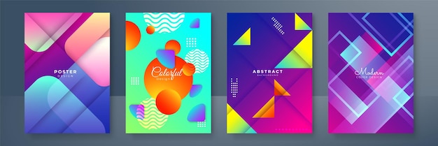 Abstrakt, trendy gradient med flydende geometrisk mønster, baggrundstekstur til plakatdesign. Minimal farvegradient bannerskabelon. Moderne vektorbølgeform til brochure