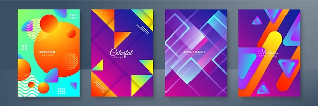 Abstrakt, trendy gradient med flydende geometrisk mønster, baggrundstekstur til plakatdesign. Minimal farvegradient bannerskabelon. Moderne vektorbølgeform til brochure