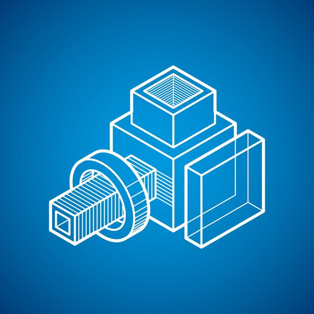 Abstrakt trigonometrisk konstruktion, skabelon for vektor dimensionelt design.