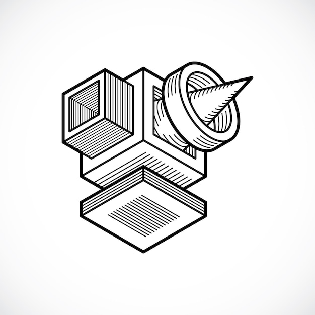 Abstrakt vektor geometrisk form, 3D kreativ form.