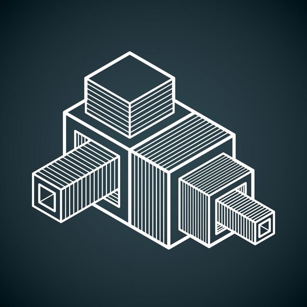Abstrakt vektor geometrisk form, 3D polygonal form.