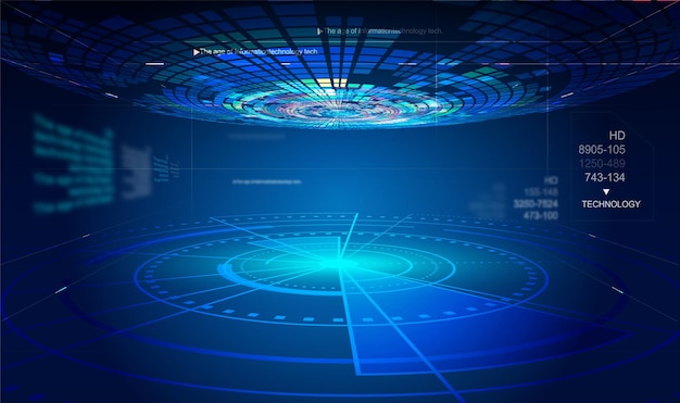 Abstrakt vetenskap och teknik koncept bakgrund av futuristisk sci-fi scen